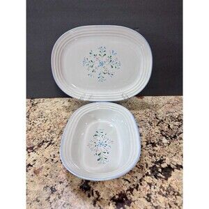Yamaka Fascino Stoneware Serving Platter Plate & Bowl Floral Country Granny Farm